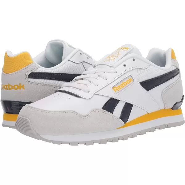 imageReebok Mens Classic Harman Run SneakerWhiteSkull GreyHeritage Navy