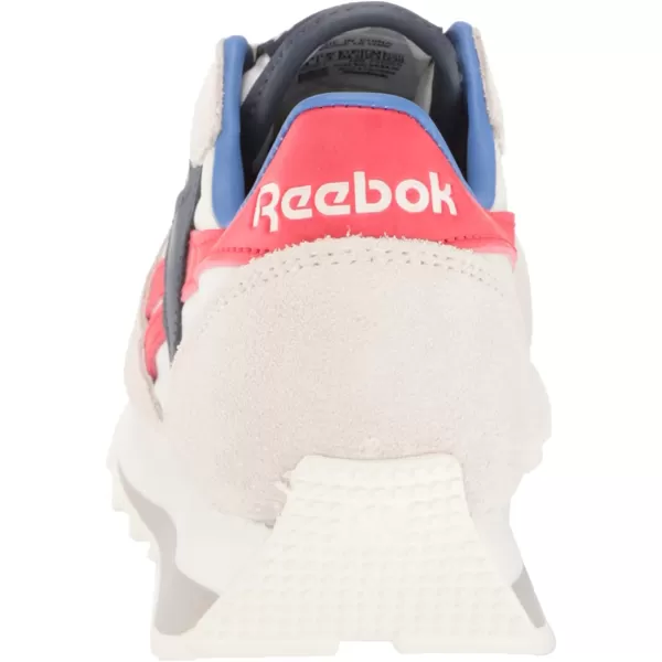 imageReebok Mens Classic Leather Sneaker  ChalkCollegiate NavyRadiant Red
