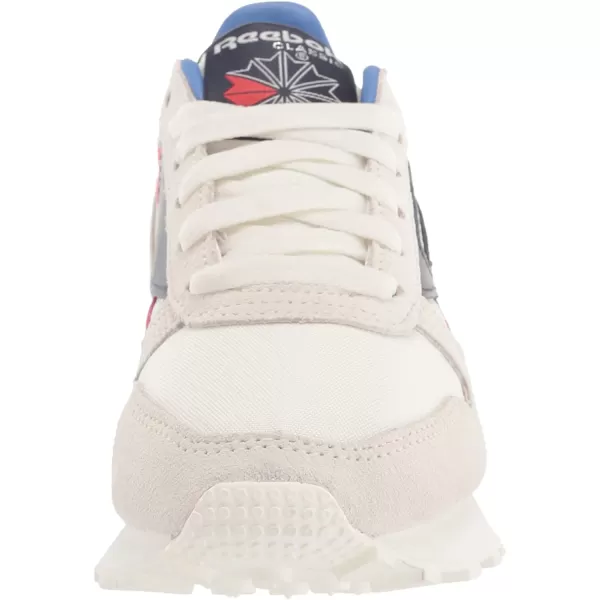 imageReebok Mens Classic Leather Sneaker  ChalkCollegiate NavyRadiant Red