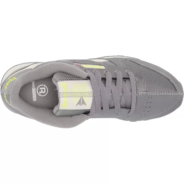 imageReebok Mens Classic Leather Sneaker  Spacer GreyClassic WhiteYellow Flare
