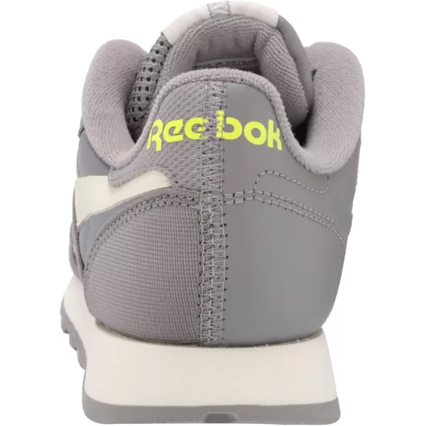 imageReebok Mens Classic Leather Sneaker  Spacer GreyClassic WhiteYellow Flare