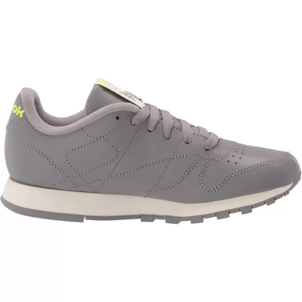 imageReebok Mens Classic Leather Sneaker  Spacer GreyClassic WhiteYellow Flare