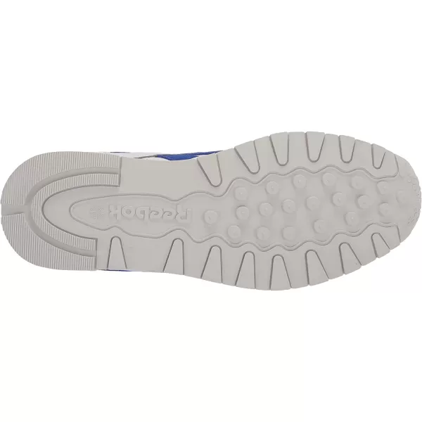imageReebok Mens Classic Leather Sneaker  WhiteCourt BlueMorning Fog