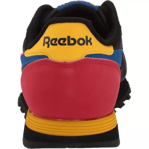 imageReebok Mens Classic Leather Sneaker BlackBlueYellow