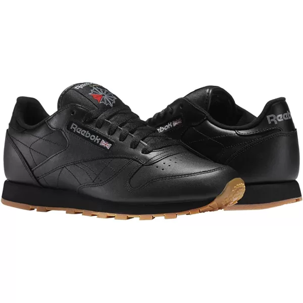 imageReebok Mens Classic Leather Sneaker in Black and Gum