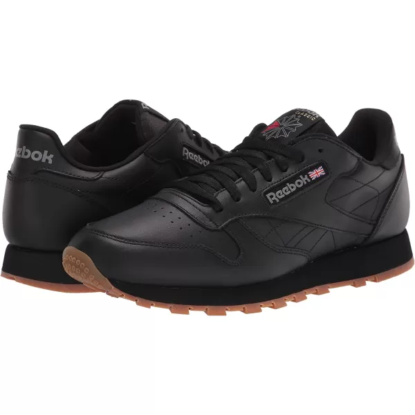 imageReebok Mens Classic Leather Sneaker in Black and Gum