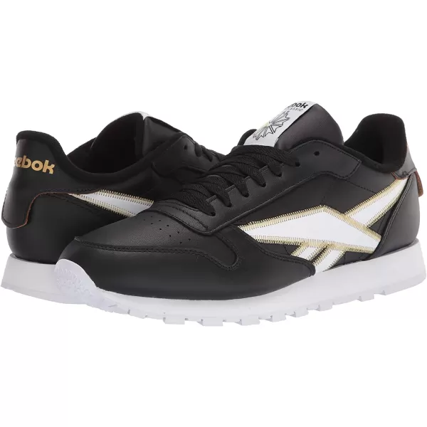 imageReebok Mens Classic Leather Sneaker in BlackWhiteGold Met