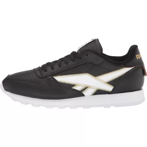 imageReebok Mens Classic Leather Sneaker in BlackWhiteGold Met