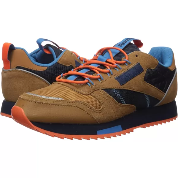 imageReebok Mens Classic Leather Sneaker in Brown Navy and Cyan