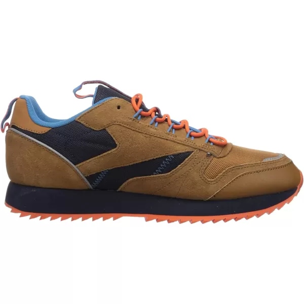 imageReebok Mens Classic Leather Sneaker in Brown Navy and Cyan