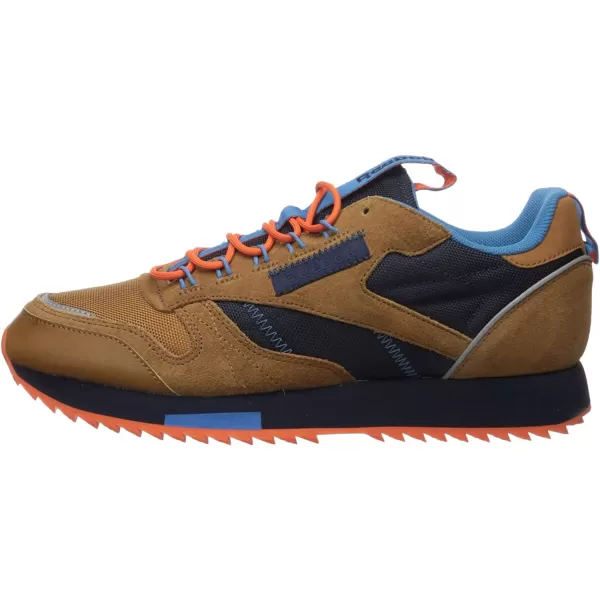 imageReebok Mens Classic Leather Sneaker in Brown Navy and Cyan