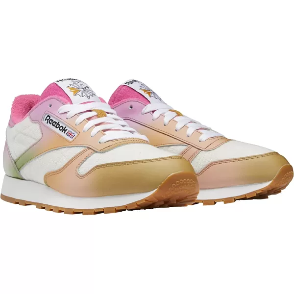 imageReebok Mens Classic Leather Sneaker in Chalk Atomic Pink and Radiant Ochre