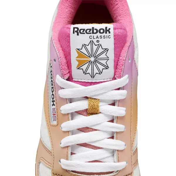 imageReebok Mens Classic Leather Sneaker in Chalk Atomic Pink and Radiant Ochre