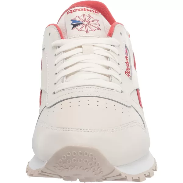 imageReebok Mens Classic Leather Sneaker in Chalk Mars Red and Stucco