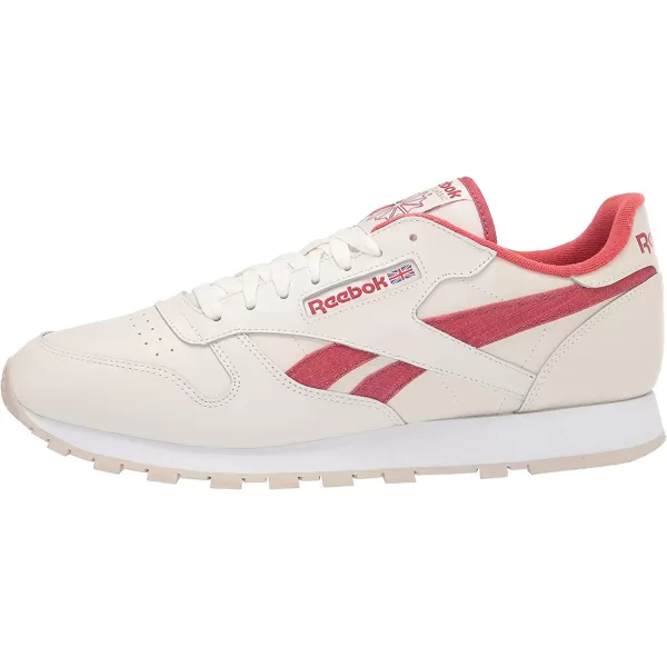 imageReebok Mens Classic Leather Sneaker in Chalk Mars Red and Stucco