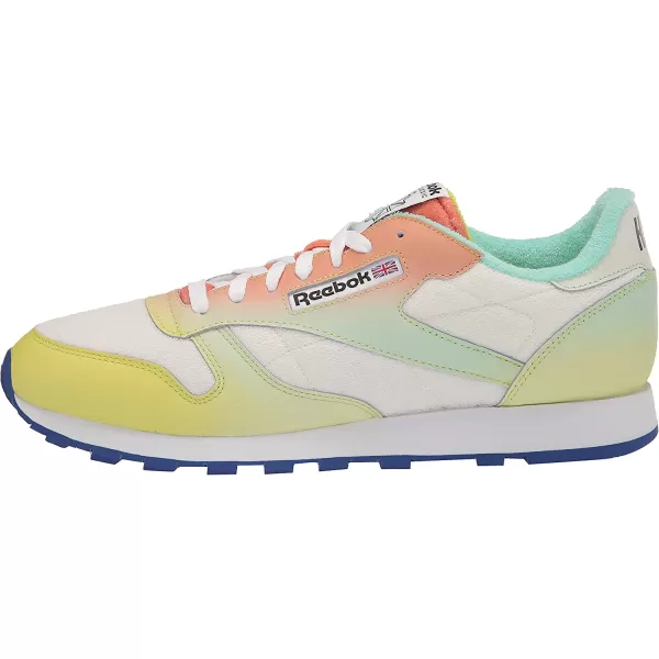 imageReebok Mens Classic Leather Sneaker in ChalkAcid YellowBright Cobalt