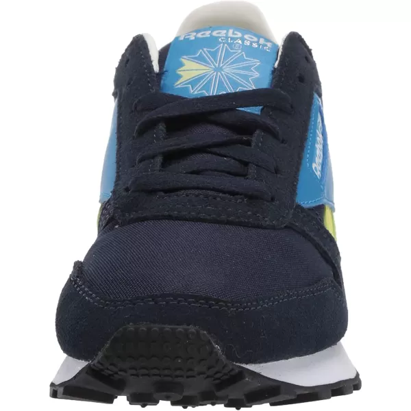 imageReebok Mens Classic Leather Sneaker in Collegiate Navy Easy Blue and Hyper Green