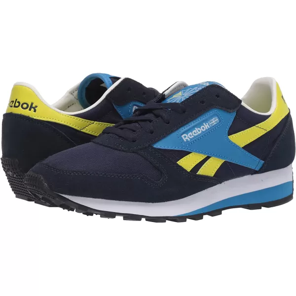 imageReebok Mens Classic Leather Sneaker in Collegiate Navy Easy Blue and Hyper Green