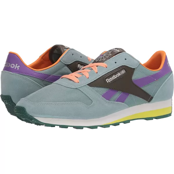 imageReebok Mens Classic Leather Sneaker in Green Slate Army Green and Major Purple