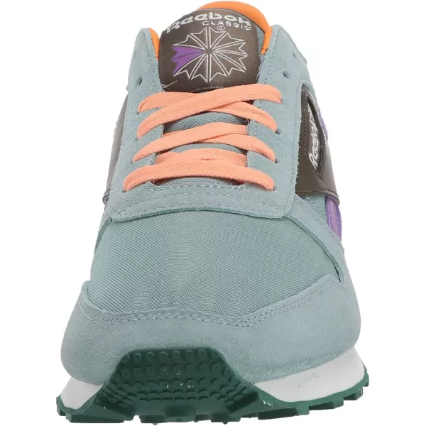 imageReebok Mens Classic Leather Sneaker in Green Slate Army Green and Major Purple
