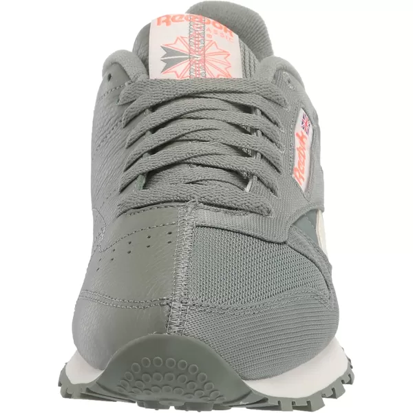 imageReebok Mens Classic Leather Sneaker in Harmony Green Classic White and Orange Flare