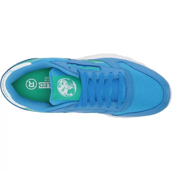 imageReebok Mens Classic Leather Sneaker in Horizon Blue Court Green and White