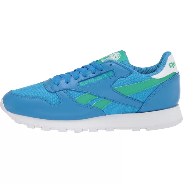 imageReebok Mens Classic Leather Sneaker in Horizon Blue Court Green and White