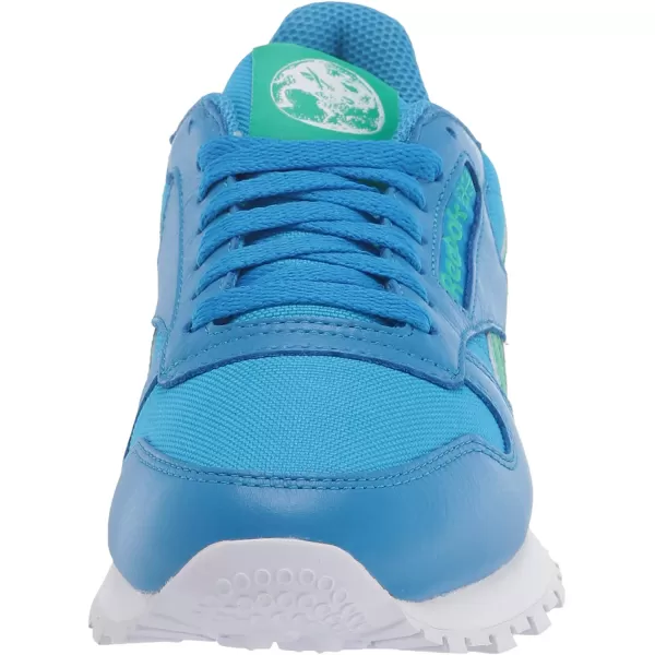 imageReebok Mens Classic Leather Sneaker in Horizon Blue Court Green and White