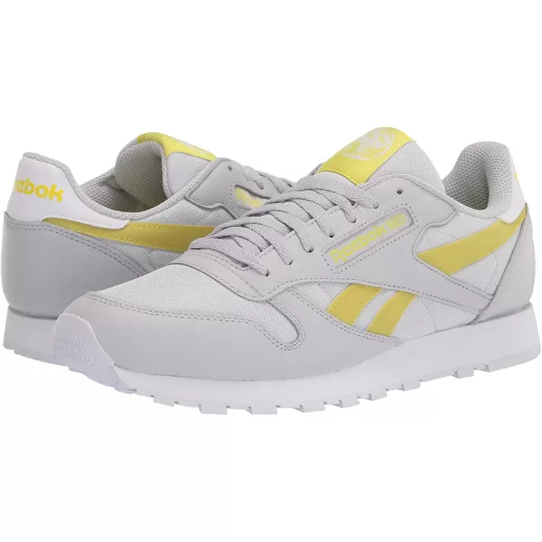 imageReebok Mens Classic Leather Sneaker in Pure Grey Chartreuse and White
