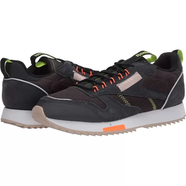 imageReebok Mens Classic Leather Sneaker in True Grey Solar Orange and Neon Lime