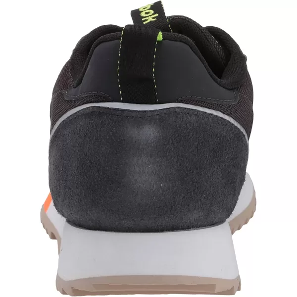 imageReebok Mens Classic Leather Sneaker in True Grey Solar Orange and Neon Lime