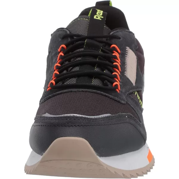 imageReebok Mens Classic Leather Sneaker in True Grey Solar Orange and Neon Lime