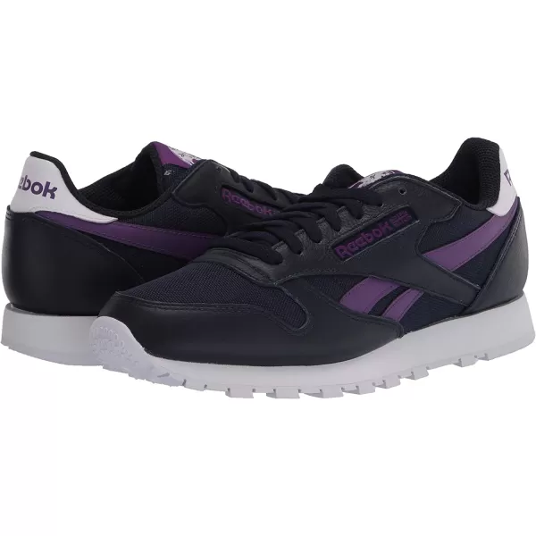 imageReebok Mens Classic Leather Sneaker in Vector Navy Regal Purple and White