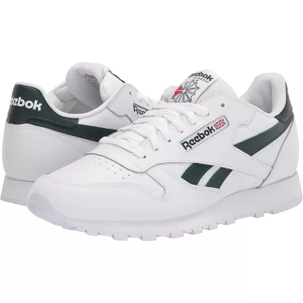 imageReebok Mens Classic Leather Sneaker in White Forest Green and Vector Red