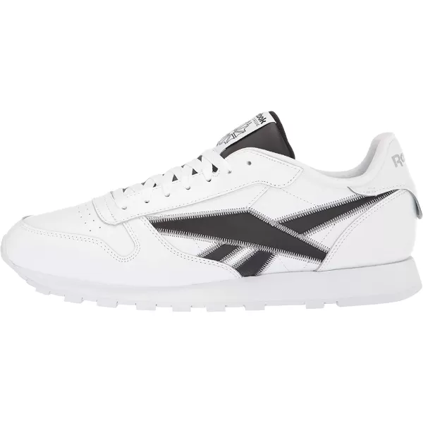 imageReebok Mens Classic Leather Sneaker in WhiteBlackMet Silver