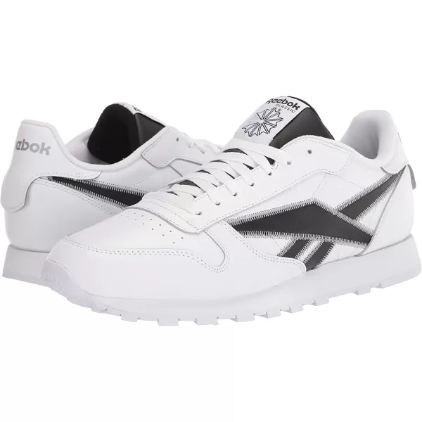 imageReebok Mens Classic Leather Sneaker in WhiteBlackMet Silver