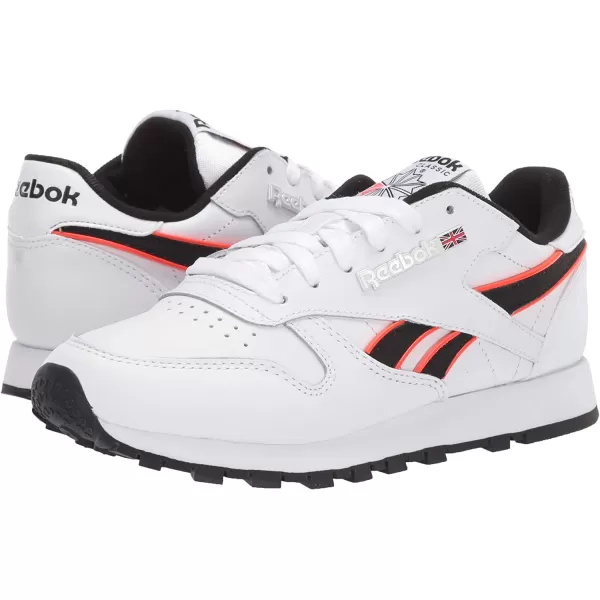 imageReebok Mens Classic Leather Sneaker in WhiteNeon RedBlack