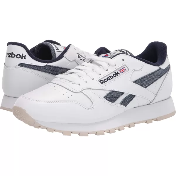 imageReebok Mens Classic Leather Sneaker in WhiteVector NavyStucco