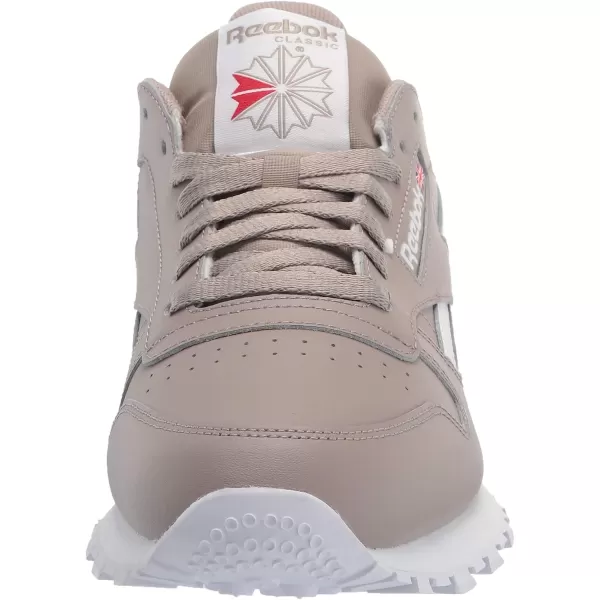 imageReebok Mens Classic Leather SneakerBoulder GreyWhiteVector Red