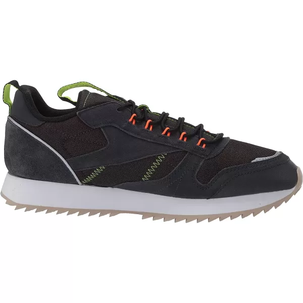 imageReebok Mens Classic Leather SneakerTrue GreySolar OrangeNeon Lime