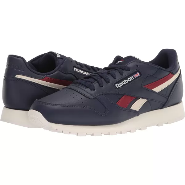 imageReebok Mens Classic Leather SneakerVector NavyMerlotAlabaster