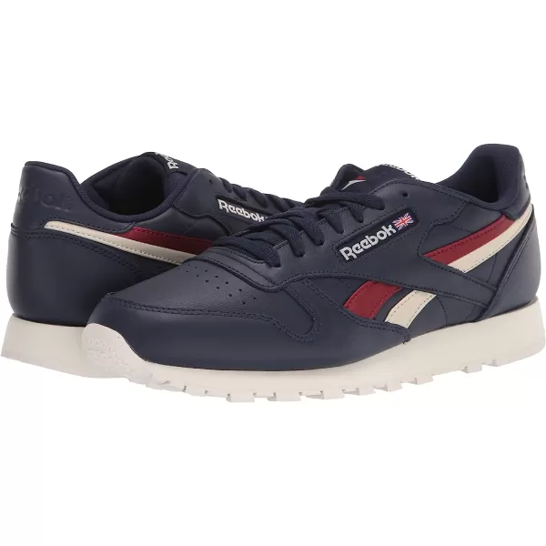 imageReebok Mens Classic Leather SneakerVector NavyMerlotAlabaster