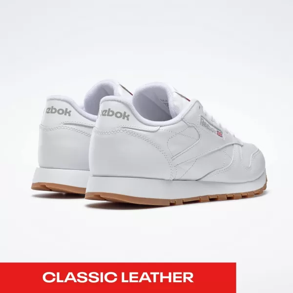 imageReebok Mens Classic Leather SneakerWhiteGum 2