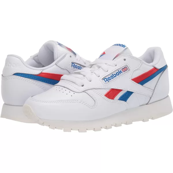 imageReebok Mens Classic Leather Sneakers in White Instinctive Red and Dynamic Blue