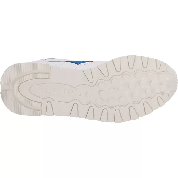 imageReebok Mens Classic Leather Sneakers in White Instinctive Red and Dynamic Blue