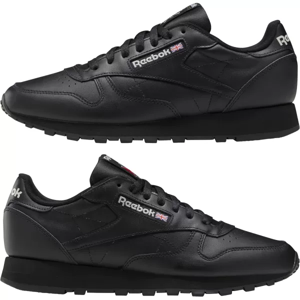 imageReebok Mens Classic Leather SneakersBlackPure Grey 2