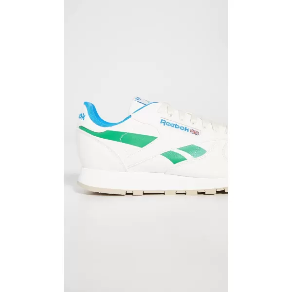 imageReebok Mens Classic Leather SneakersChalkCourt GreenHorizon Blue