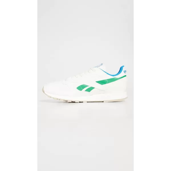 imageReebok Mens Classic Leather SneakersChalkCourt GreenHorizon Blue