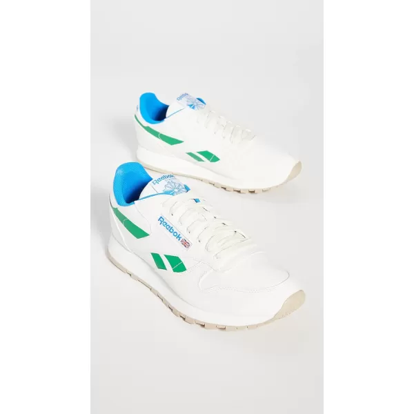 imageReebok Mens Classic Leather SneakersChalkCourt GreenHorizon Blue