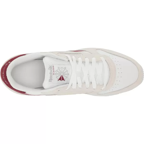 imageReebok Mens Classic Leather SneakersPure GreyClassic BurgundyWhite